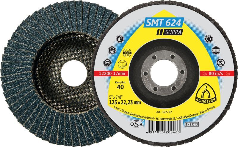 Produktbild Klingspor SMT 624 Schleifmopteller, 100 x 16 mm Korn 80 gewölbt